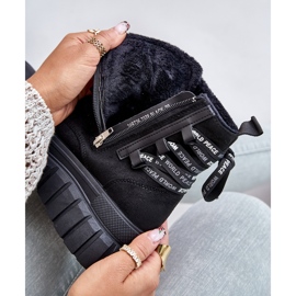 Botas femininas plataforma com cadarço decorativo preto Edidda preto 2