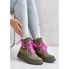 Botas Femininas Na Plataforma Com Laço Decorativo, Verde Leopardo Edidda 2 Botas Femininas Na Plataforma Com Laço Decorativo, Verde Leopardo Edidda 2