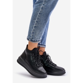 Calçados esportivos de couro leve na plataforma Artiker 55C1041 preto 1