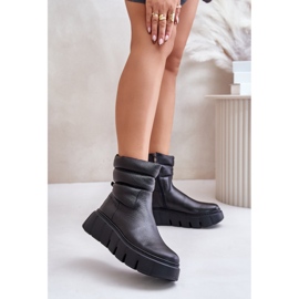 Zazoo 60512 Botas femininas de couro com zíper, forradas com feltro, pretas preto 2 Zazoo 60512 Botas femininas de couro com zíper, forradas com feltro, pretas preto 2