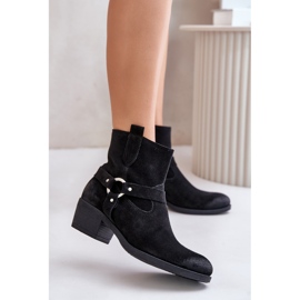 Zazoo 60477 Botas de salto alto isoladas em camurça, pretas preto 2