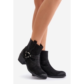 Zazoo 60477 Botas de salto alto isoladas em camurça, pretas preto 1