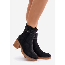 Botas femininas quentes de salto alto pretas Vailia preto 1
