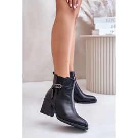 Jezzi Botas femininas de salto alto, isoladas, com alça, pretas Zinithia preto 2