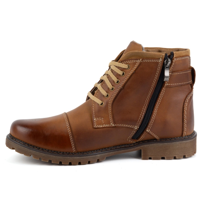 Olivier Botas masculinas de inverno com cadarço 136GT marrom 1