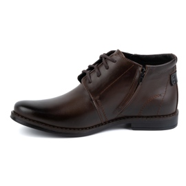 Botas masculinas de couro de inverno, marrom escuro, 336LU - Olivier Shoes 1