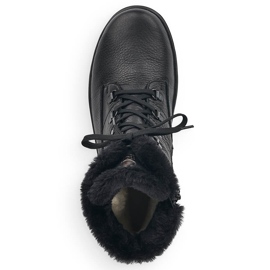 Botas femininas pretas de couro com isolamento Remonte R8480-01 preto 1