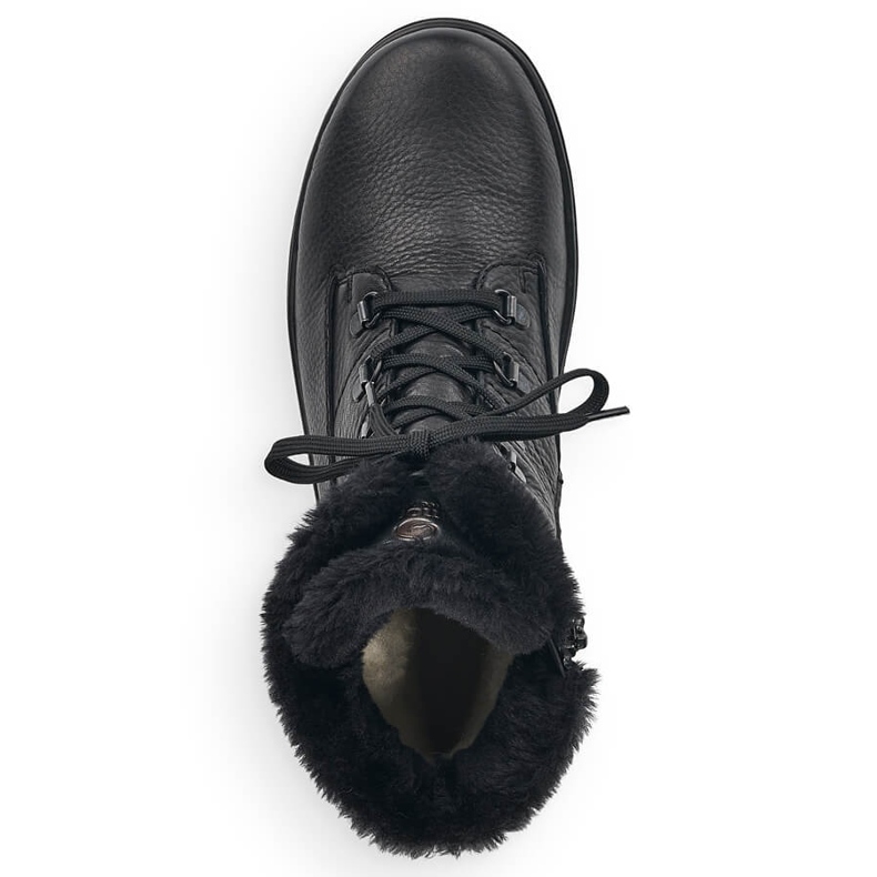Botas femininas pretas de couro com isolamento Remonte R8480-01 preto 1