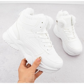 Botins femininos com isolamento, brancos, Vinceza 34684 1