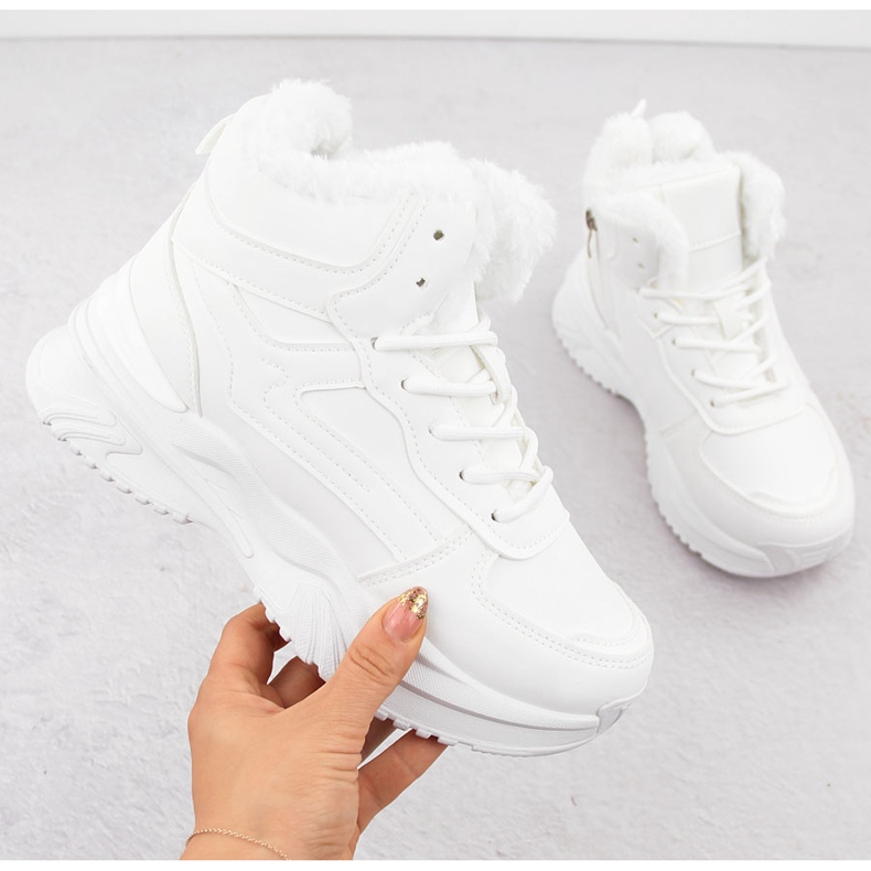 Botins femininos com isolamento, brancos, Vinceza 34684 1