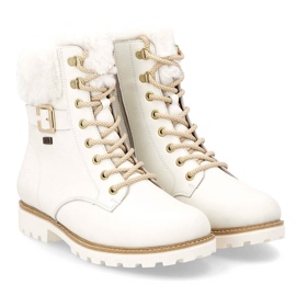 Botas femininas impermeáveis ​​de couro, brancas Remonte D8481-80 branco 2
