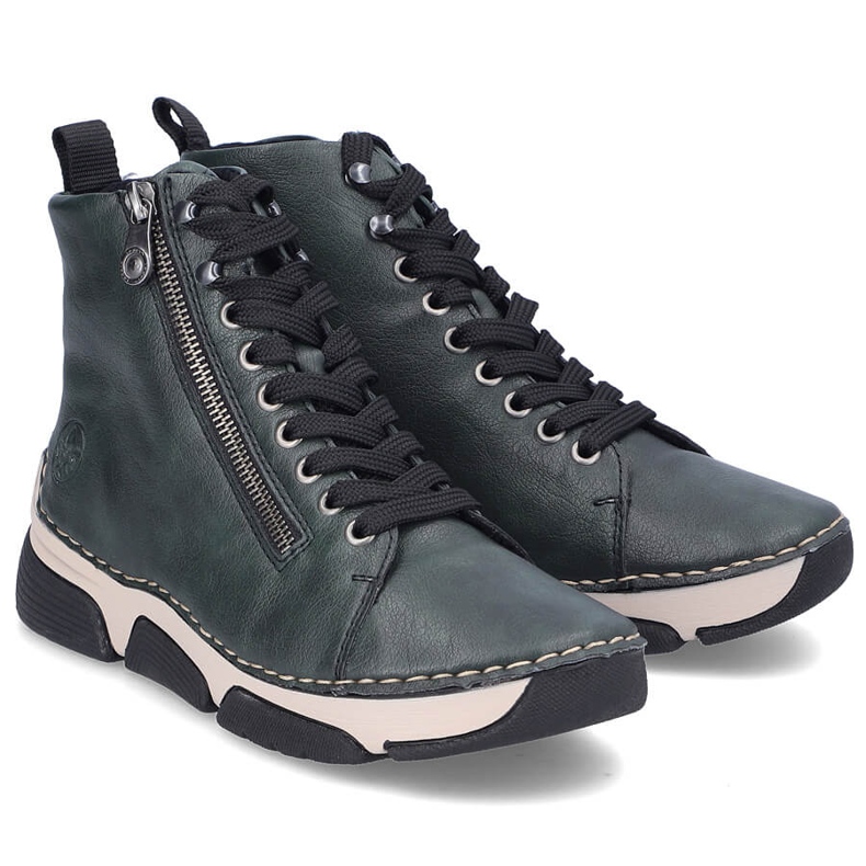 Botins femininos verdes confortáveis ​​Rieker 45920-54 2