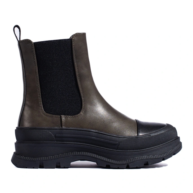 Botas clássicas femininas Shelovet Chelsea, verde escuro 1