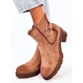 Airon Botas Chelsea de salto baixo Khaki bege 1