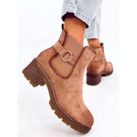 Airon Botas Chelsea de salto baixo Khaki bege 2