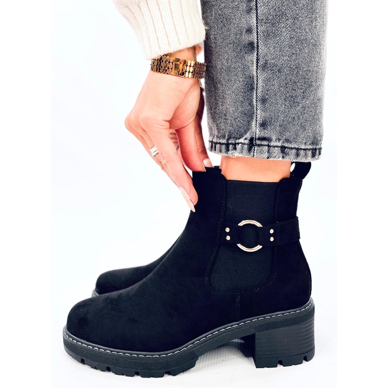 Airon Botas Chelsea pretas de salto baixo preto 1