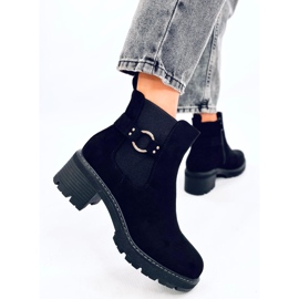 Airon Botas Chelsea pretas de salto baixo preto 2