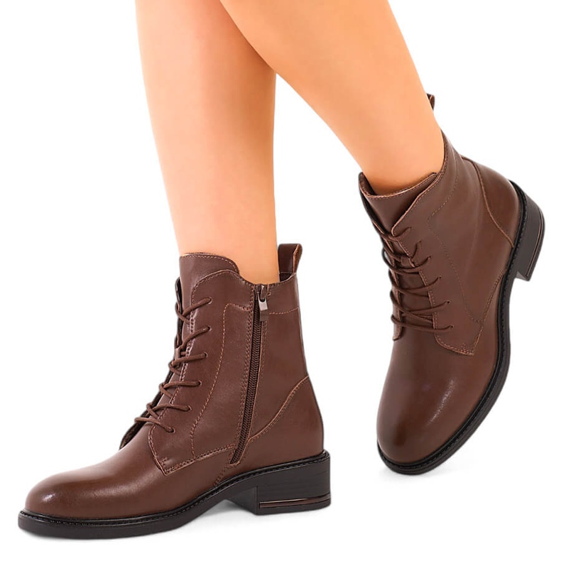 Botas femininas de couro marrons de Sergio Leone marrom 1