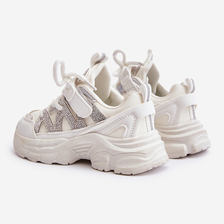Tênis infantil com strass, branco Rianalla 2