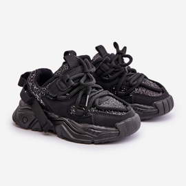 Tênis infantil decorado com lantejoulas, Liatoma Preto 1