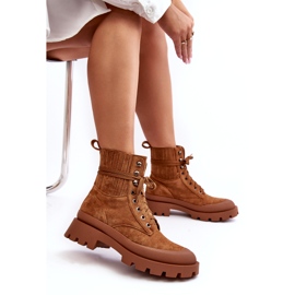 Botas isoladas de renda feminina -Up Women Camel marrom 2