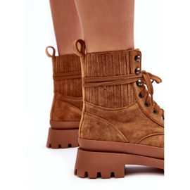 Botas isoladas de renda feminina -Up Women Camel castanho 4