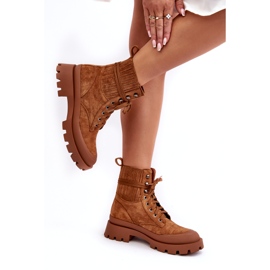 Botas isoladas de renda feminina -Up Women Camel marrom 3