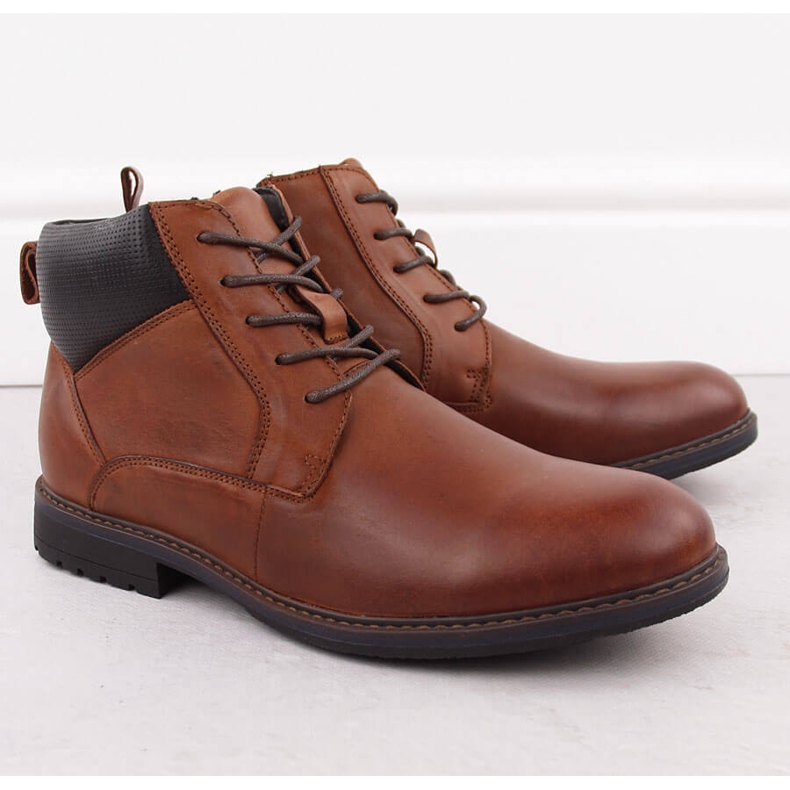 Botins masculinos de couro com isolamento, marrom, T.Sokolski Z24-81 1