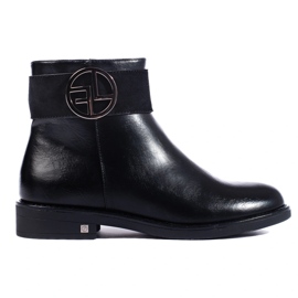 W. Potocki Botins pretos com salto baixo e salto baixo da Potocki 1