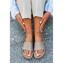 NEWS Chinelos femininos com plataforma de espuma Airaplea marrom bege 2