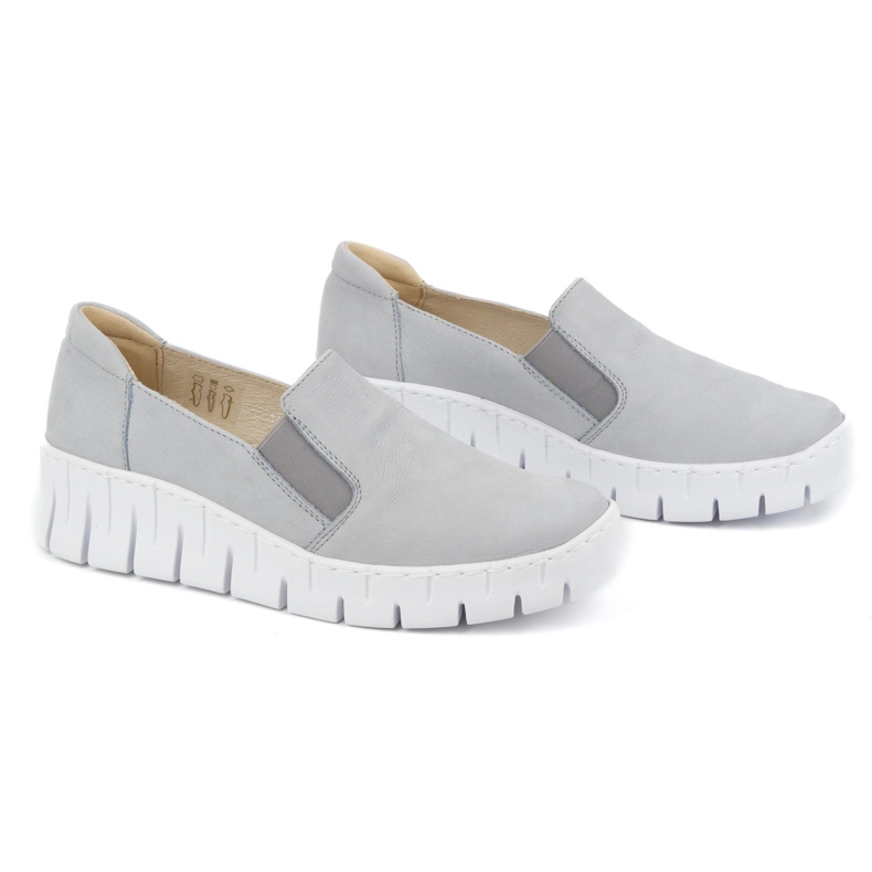 WASAK Sapatos deslizantes de couro feminino 0721W azul 2