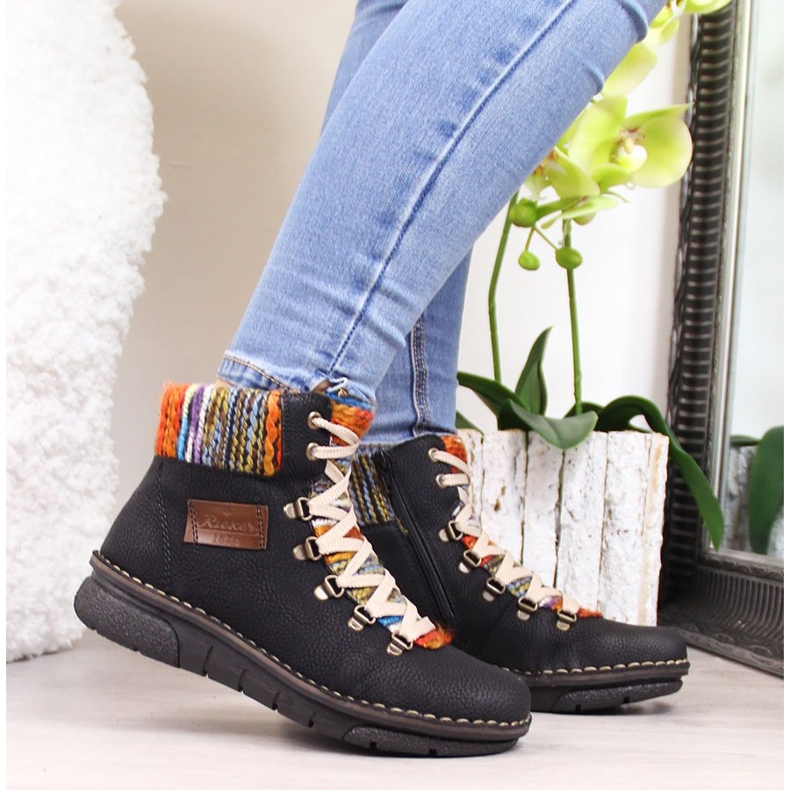 Botas isoladas femininas pretas Rieker 73343-0 preto 2
