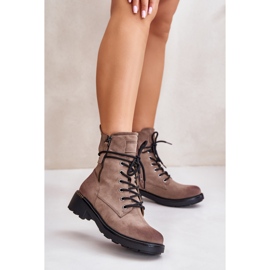 Botins altos de trabalho com zíper, Bege Escuro Maisa 2