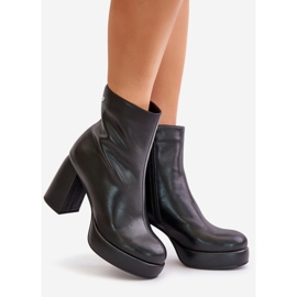 Botins de couro natural com salto alto GOE OO2N4166-W2 preto 1