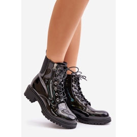 Botas de trabalho envernizadas com zíper, Ravanthia preta isolada preto 1 Botas de trabalho envernizadas com zíper, Ravanthia preta isolada preto 1