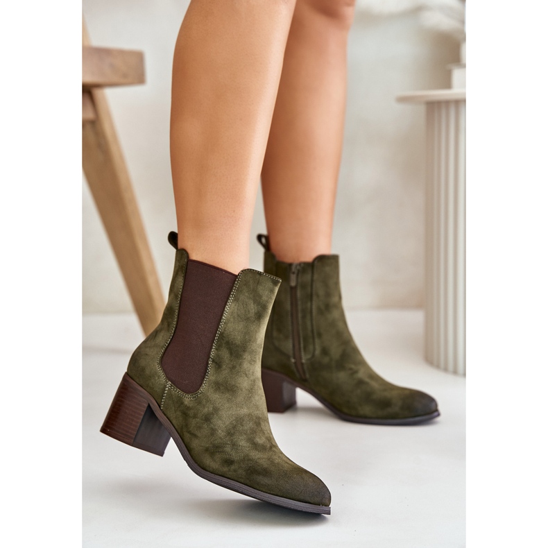 Botins femininos com isolamento, verde escuro, Radeya 2