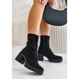 Botas femininas com plataforma e salto maciço S.Barski HY42-739 pretas preto 2 Botas femininas com plataforma e salto maciço S.Barski HY42-739 pretas preto 2