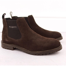 Botas Chelsea masculinas com isolamento de couro marrom Bugatti OO153224 1