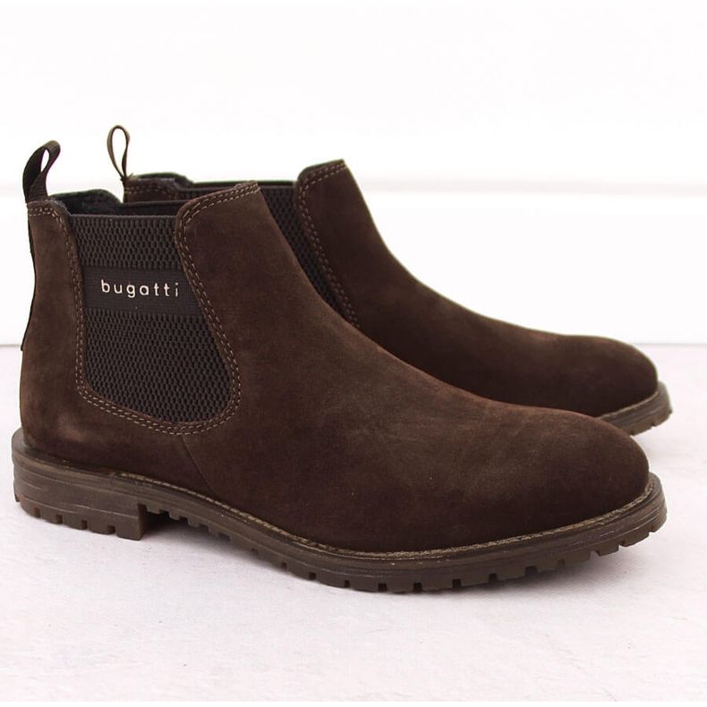 Botas Chelsea masculinas com isolamento de couro marrom Bugatti OO153224 castanho 1
