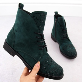 Botins femininos com zircões, verdes Potocki SZ12178 1