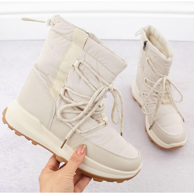 Botas de neve femininas, bege Potocki 16321 1 Botas de neve femininas, bege Potocki 16321 1