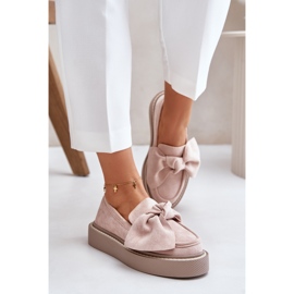 Mocassins femininos em plataforma com laço, pó rosa Naivine 2 Mocassins femininos em plataforma com laço, pó rosa Naivine 2
