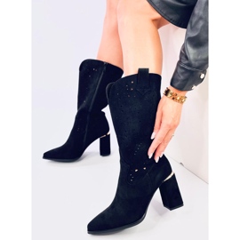 Strokes Botas pretas de salto alto com aberturas preto 2