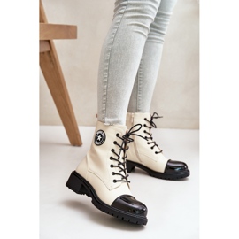 Botas de trabalho com zíper isoladas bege e preta Soratta 2
