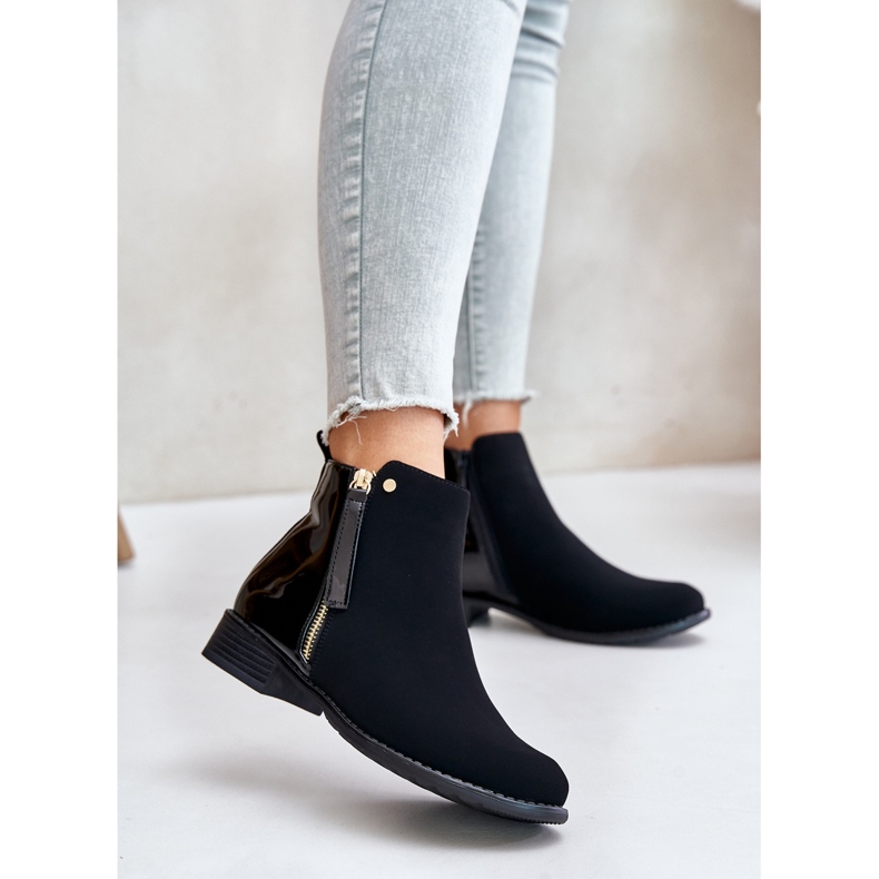 Botins isolados de salto baixo e cano baixo, Black Zinariella preto 2