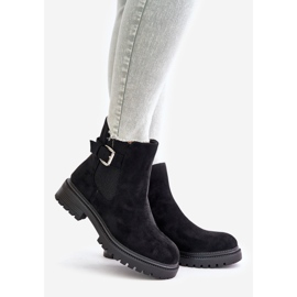 Botas Chelsea isoladas com zíper e fivela, Preto Kikiella 1 Botas Chelsea isoladas com zíper e fivela, Preto Kikiella 1