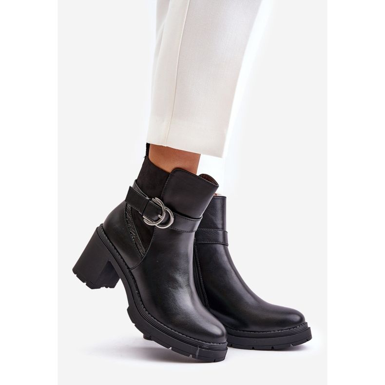 Botas femininas de salto alto, quentes, com zíper, pretas Inabelle preto 1 Botas femininas de salto alto, quentes, com zíper, pretas Inabelle preto 1