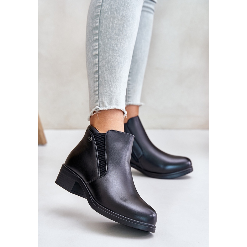 Botas de cano baixo com pele, Vinceza 85150 Pretas preto 2