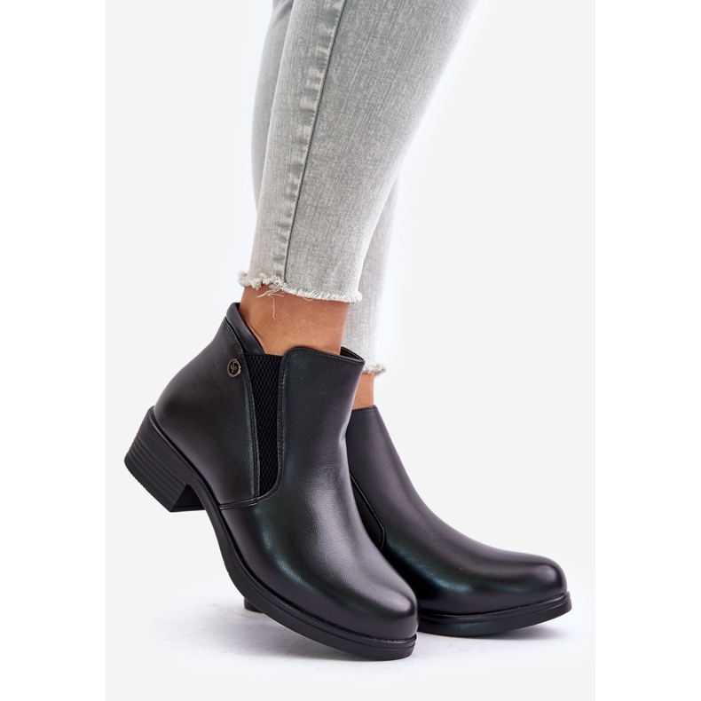 Botas de cano baixo com pele, Vinceza 85150 Pretas preto 1