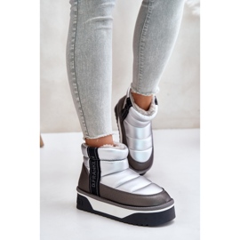 Botas baixas para neve com sola grossa D.Franklin DFSH371010 prata cinza 2